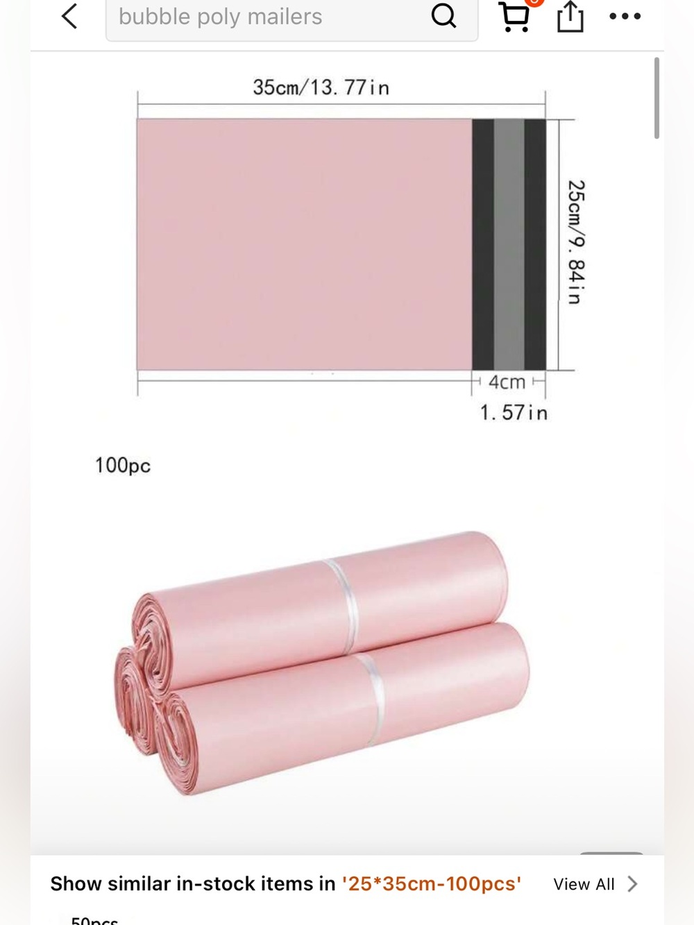 Pink poly mailers